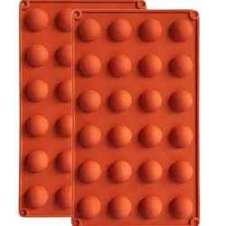 Semi Sphere Mold Silicone Small Chocolate 24 Cavities Circular Truffles Chocolate Jelly Ice Tray Non-Stick Half Sphere Mould