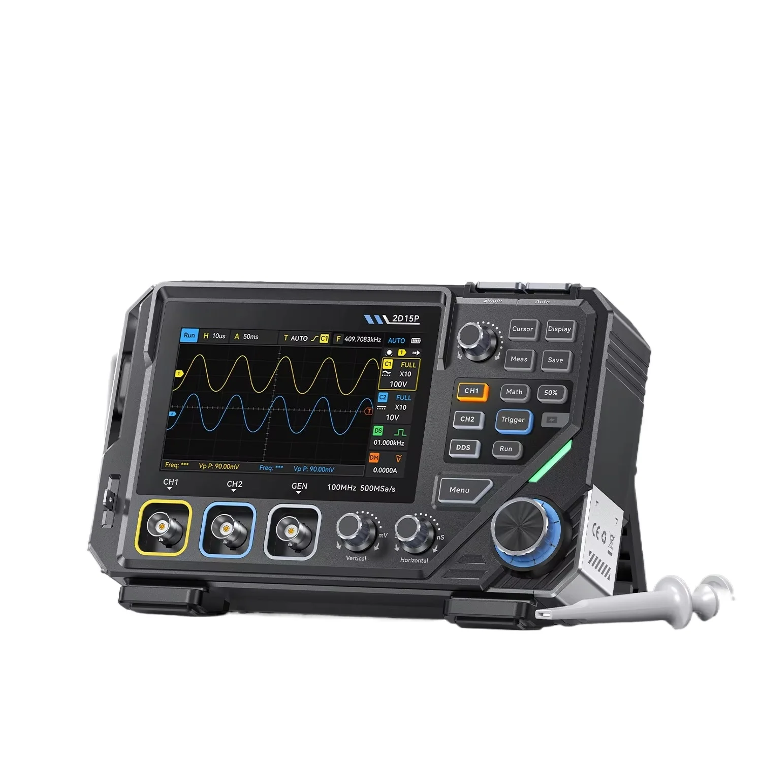 2CH 100MHz Desktop Digital Oscilloscope 500MS/s Multimeter Signal Generator 3 in 1