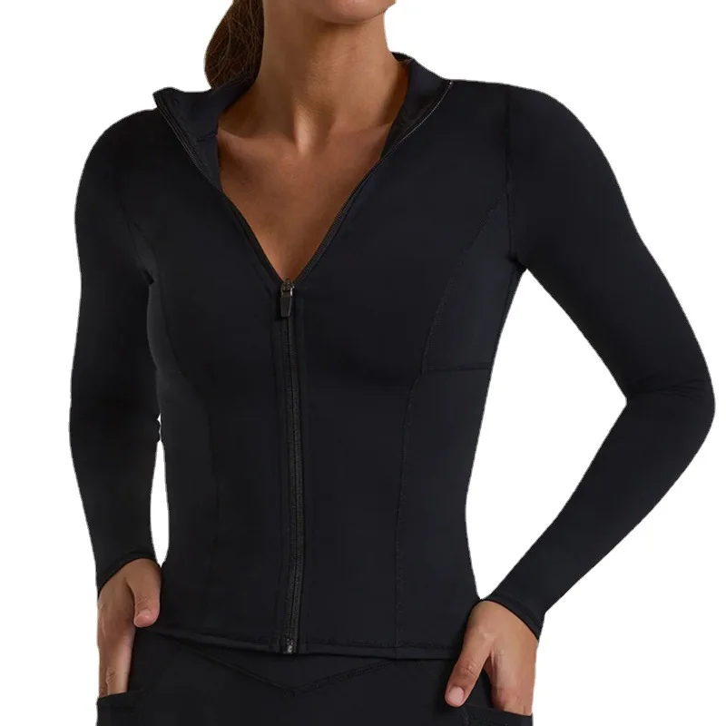 Long Sleeved Soft Tight Fit Fitness Sports Top, Long Sleeved Cardigan, Quick Dry Running Coat, New