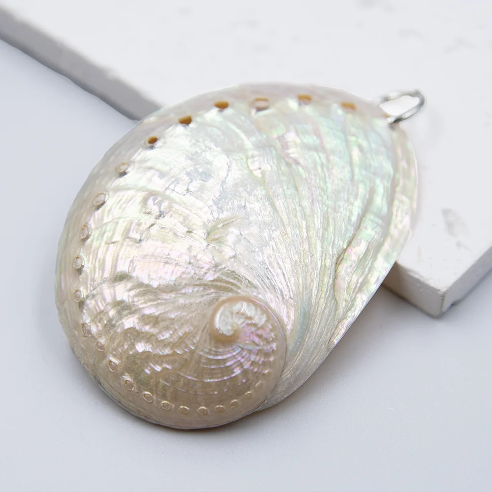 

55x76mm Large Size White Natural Abalone Shell Pendant Water-drop Shape for Jewelry Making DIY Women's Necklace Gift Accessories