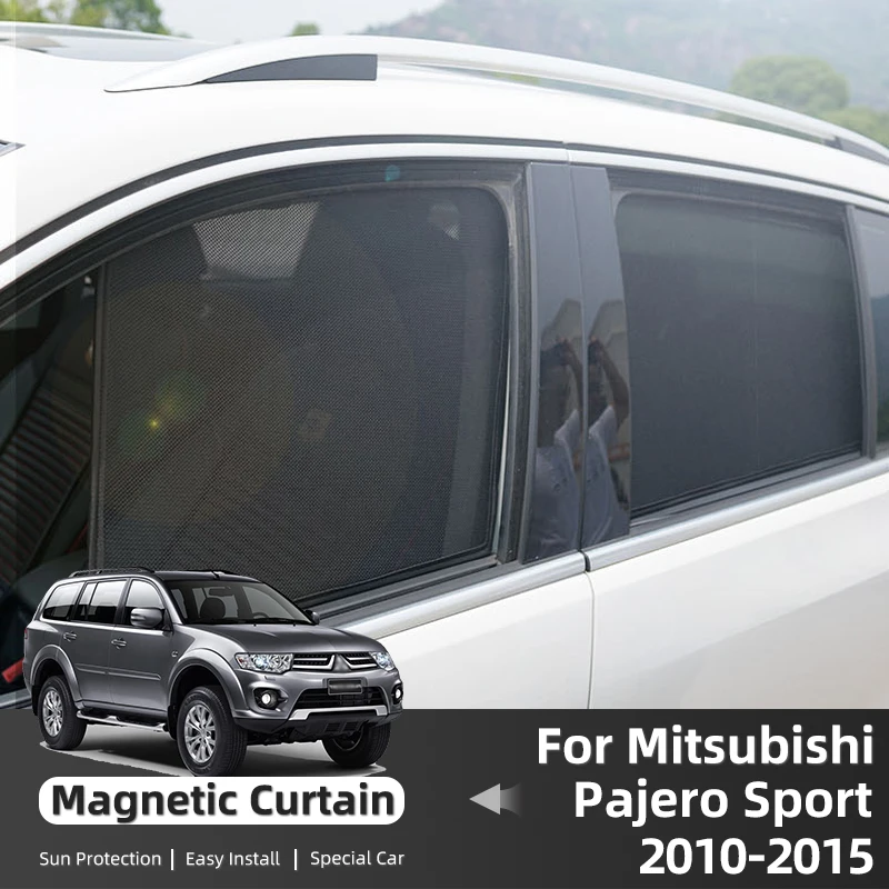 

For Mitsubishi Pajero Sport 2010-2013 2014 2015 Magnetic Car Sunshade Front Windshield Mesh Curtain Rear Side Window Sun Shade