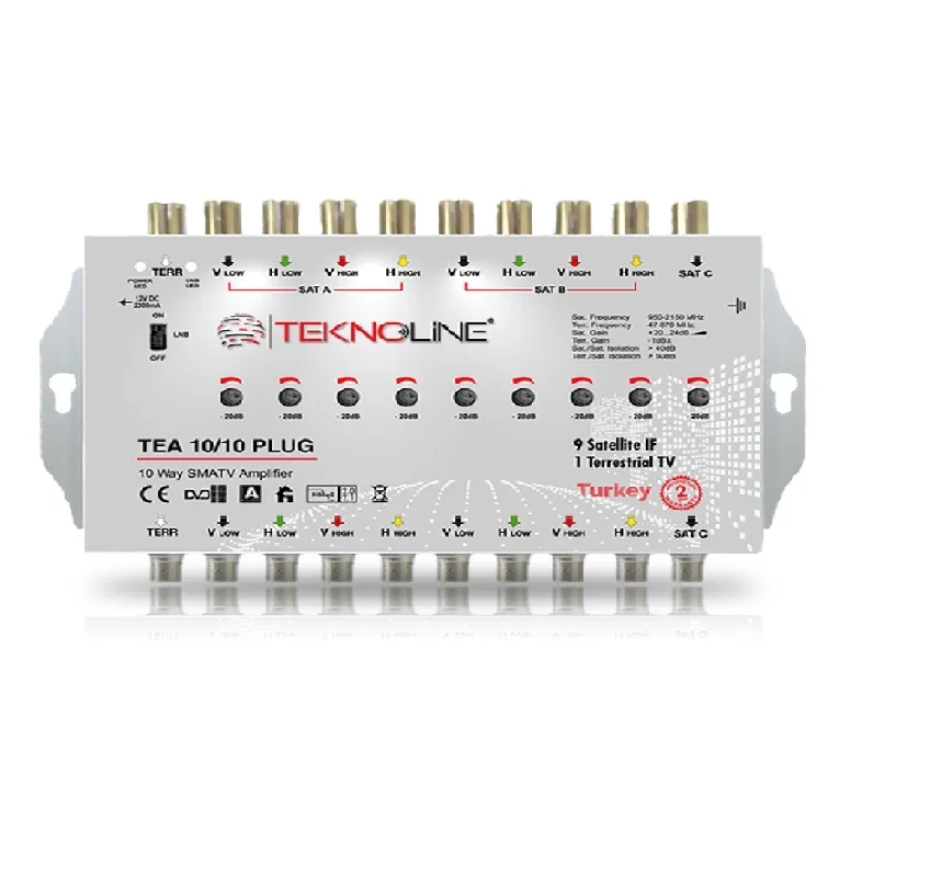 Satellite Amplifier Plug Series 10 Way SMA TV Amplifier