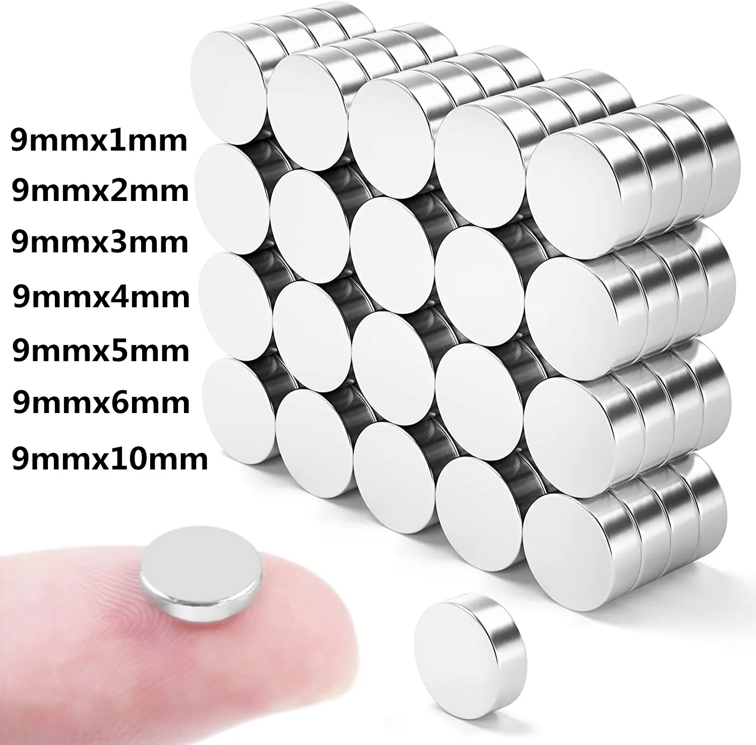 

50~200PCS 9mm Round Powerful Magnets Disc N35 Neodymium Circular Magnet Permanent Magnetic CNdFeB Super Strong Power