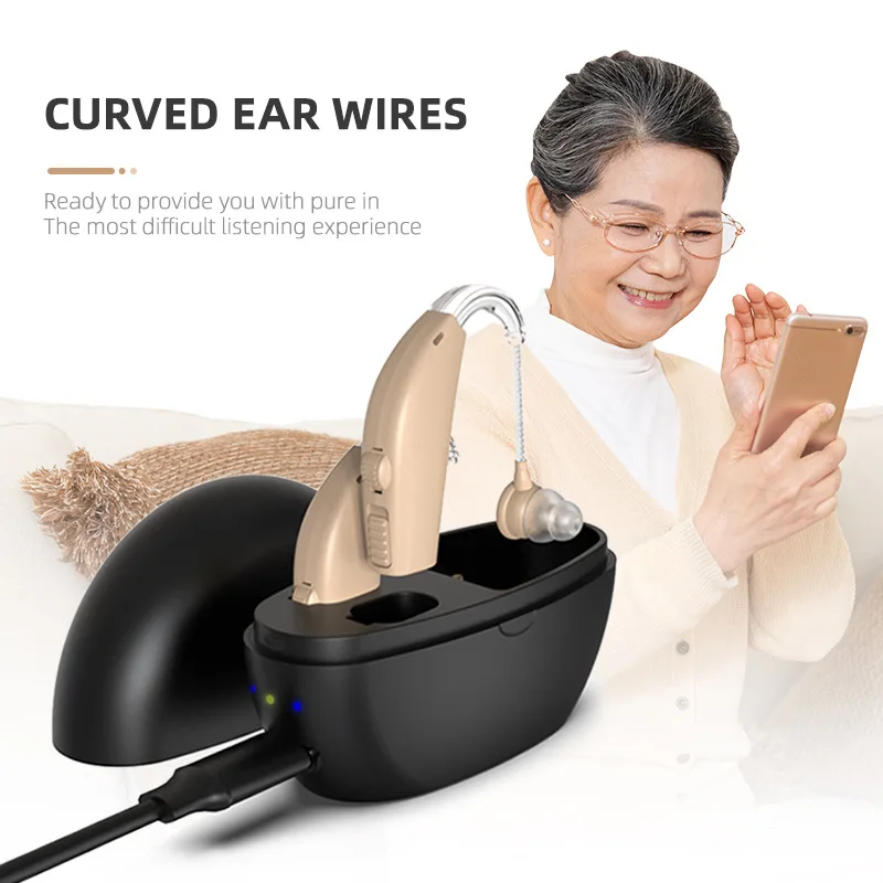 Elderly Hearing Aid Earback Type Sound Amplifier Auxiliary Listening Headphones Portable Rechargeable Multiple Colors