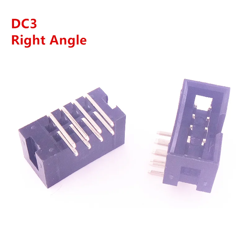 10pcs DC3 JTAG ISP Socket 2.54mm IDC Box Header Connector 6P/8P/10P/14P/16P/20P/30P/34P/40P Double Row Curved Needle