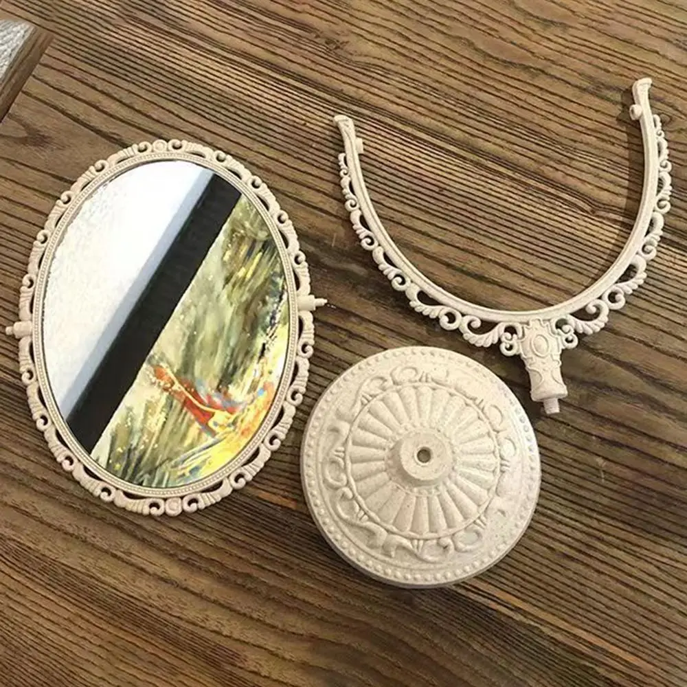 

Двустороннее зеркало для макияжа в европейском стиле в форме сердца, косметическое зеркало в форме сердца для девочек, овальное туалетное зеркало высокой четкости