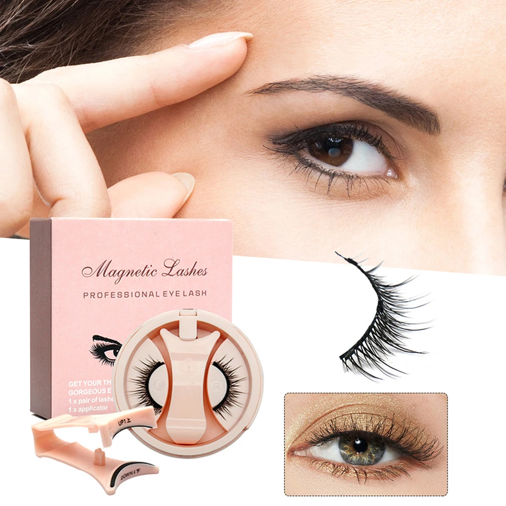 Kit de cílios magnéticos para mulheres com aplicador cílios postiços finos sem cola sem forro cílios magnéticos reutilizáveis à prova d'água