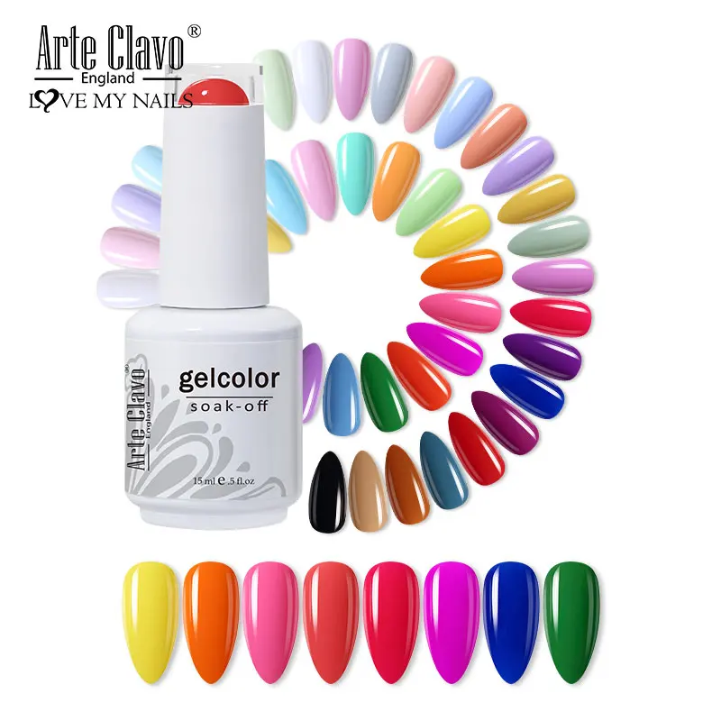 آرتي كلافو الصلبة هلام طلاء الأظافر 15 مللي قوس قزح الصيف اللون هلام الورنيش نقع قبالة هلام البولندية فيرنيس شبه دائمة قاعدة معطف