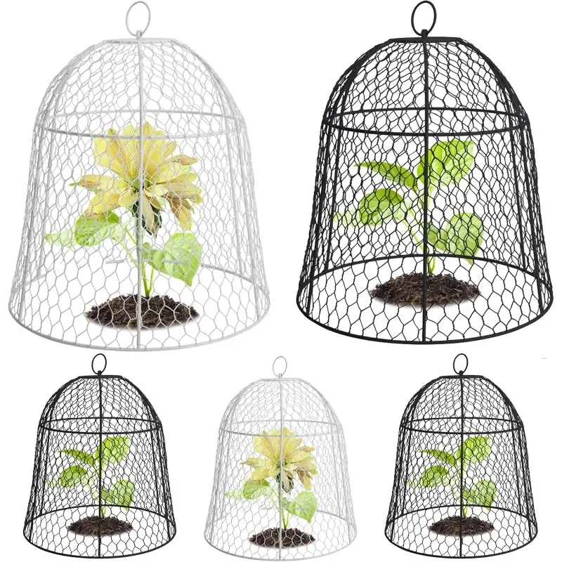 

11.8 x 11.8 Inch Metal Squirrel Proof Garden Plant Cloche- Chicken Wire Plant Protector Cover for Keeping Bunny Chicken Animals