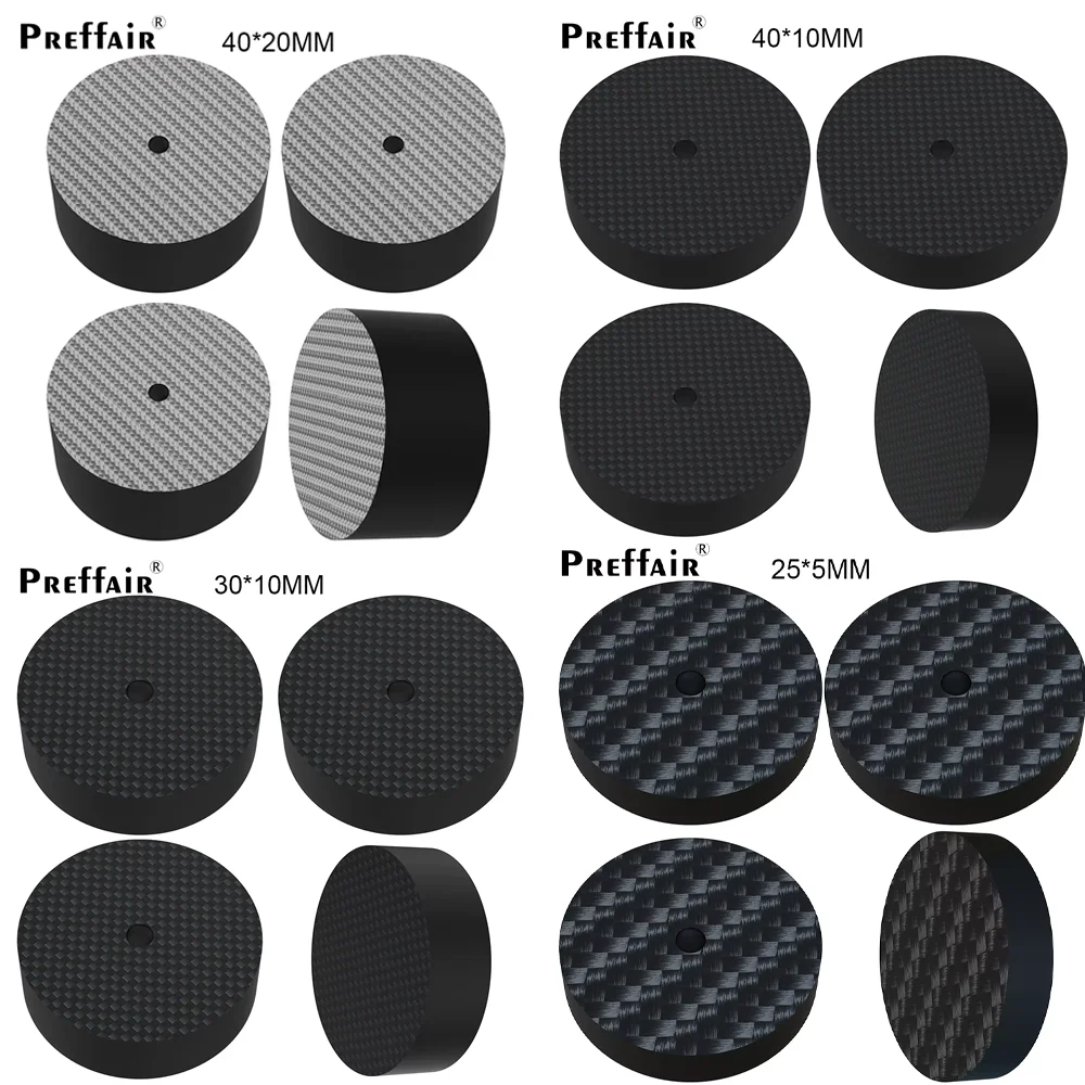 

4PCS High Quality CF 2505/3010/4010/4020 Silver Carbon Fiber Speaker Isolation Spike Base Pad Shoe Feet, Hifi Audio Chassis