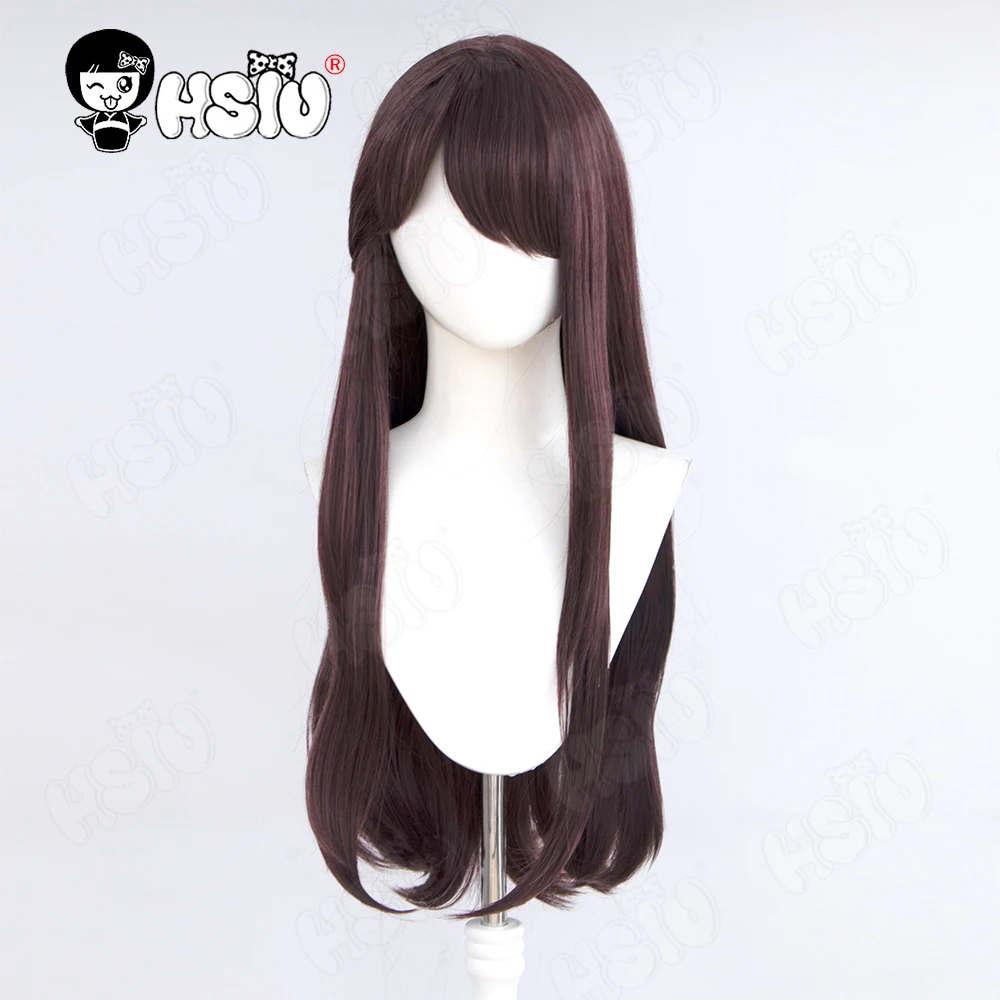 Pepe Cosplay Perücke Hsiu 80cm lang braun lila gemischtes Haar hitze beständige synthetische Perücke Perücke Kappe Spiel Arknights Pepe Cosplay Perücke