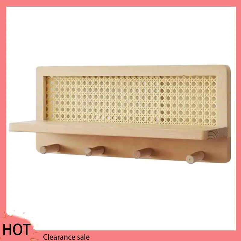 

A88Z Wall Shelves Bohemian Style Shelves Wall Hooks Farmhouse Decor Storage Rack