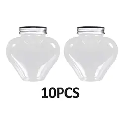 10 Pieces Empty Juice Bottles Valentines Drink Bottle with Caps Beverage