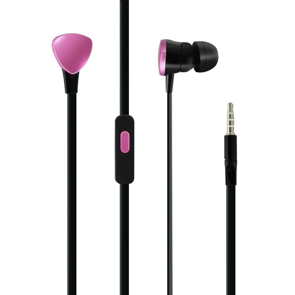 

CY-017 3.5mm Port In-ear Earbuds Pink Triangle Sport Earphones Bass Stereo Headsets with Mic for iPod Xiaomi Galaxy Sports