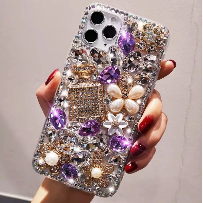 Rhinestone Perfume Case, Satchel Bling, Sparkle Jewel, Phone Cases for Xiaomi Redmi 9A 9C Note8 9Pro Note10S Note11 Pro 12Pro