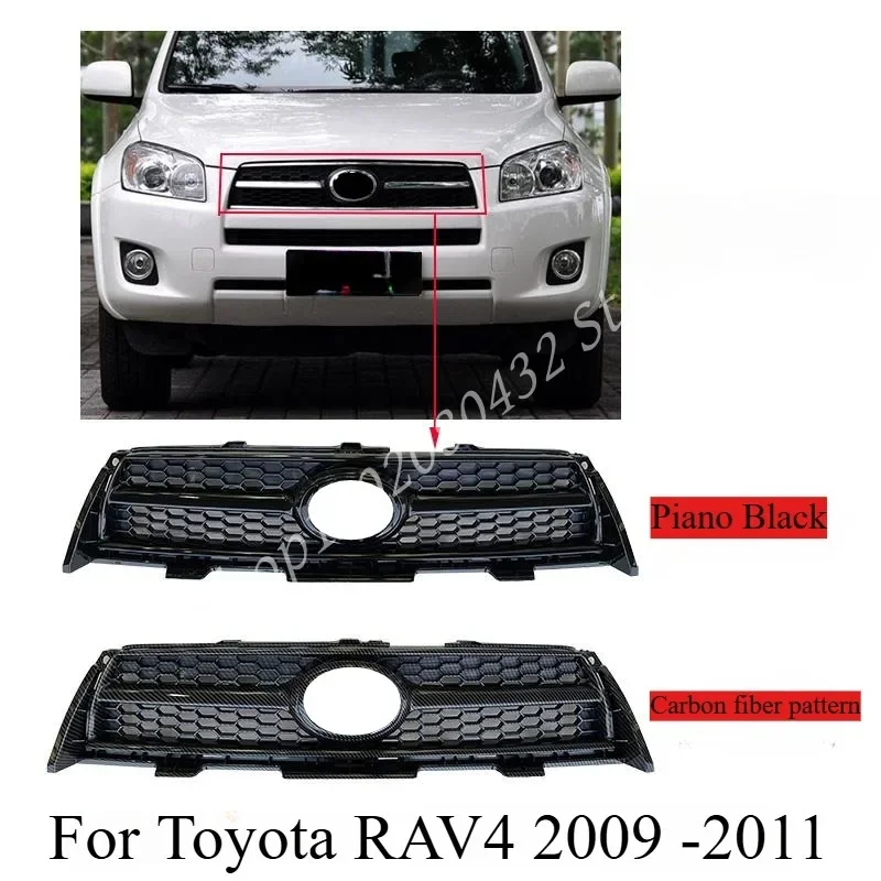 Car Anterior Reticulum Front Grille Grill Upper Bumper Hood Mesh Air Vent Trim Grid For Toyota RAV4 2009 -2011