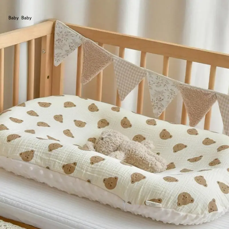 Cojín descanso para bebés, cama portátil para recién nacidos para niñas y niños, cómoda cama viaje Q81A