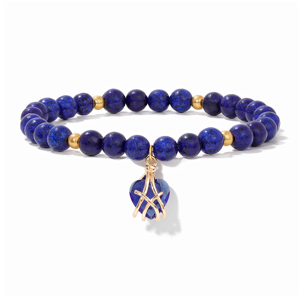 Großhandel Naturstein Rosa Rosenquarz Perlen Armband Frauen Tigerauge Katzenauge Perlen Herz Anhänger Armbänder Heilung Schmuck – Detail 12