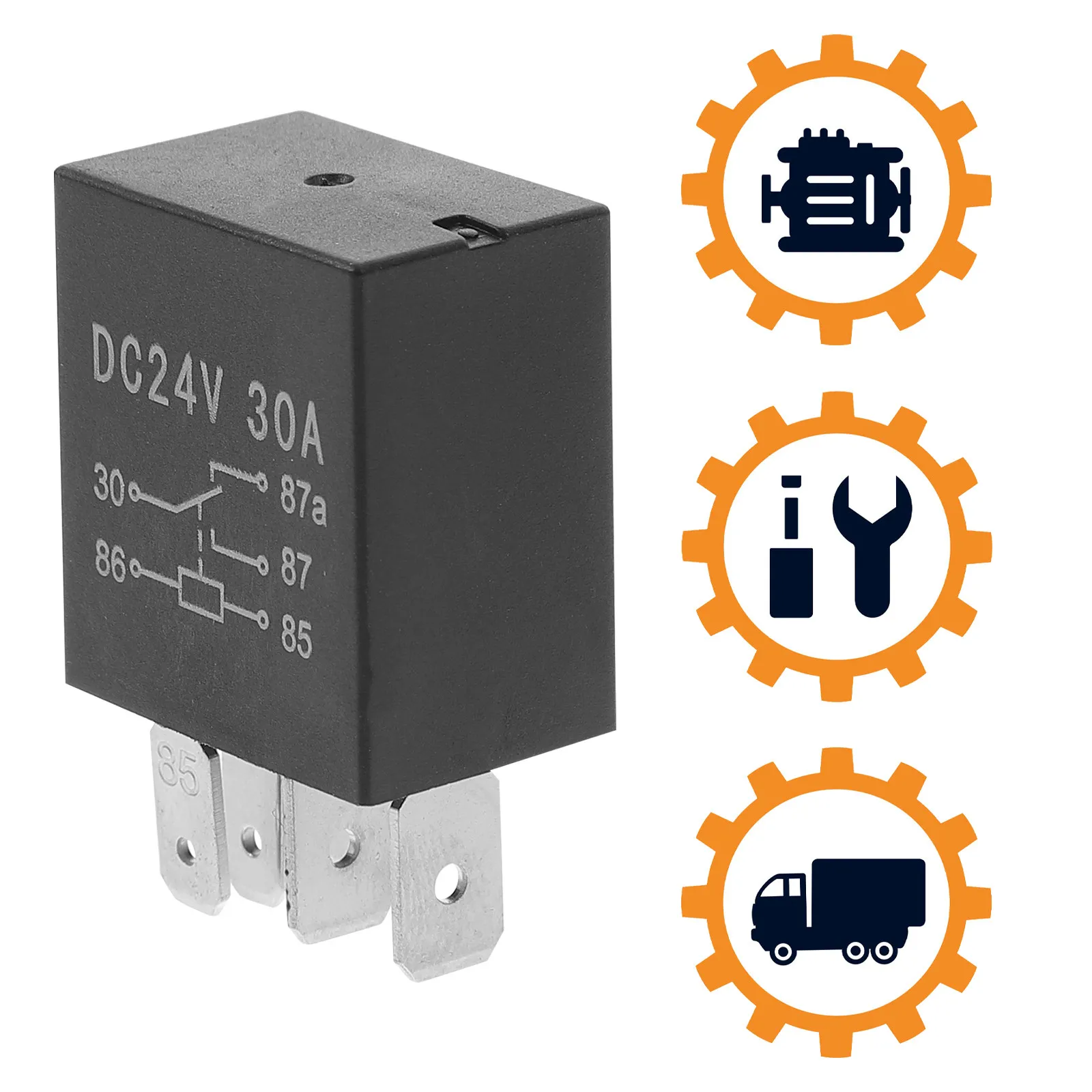 Starter Relay 12V 30A 5-Pin Automotive Relay Silver Alloy Contacts Copper Coil Car Boat Truck Marine Vehicle Electrical Switch