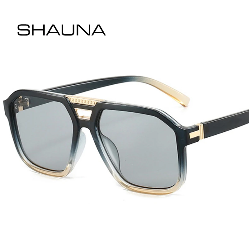 

SHAUNA Retro Double Bridges Square Men Sunglasses Fashion Brand Designer Gradient Shades UV400 Trending Women Luxury Sun Glasses
