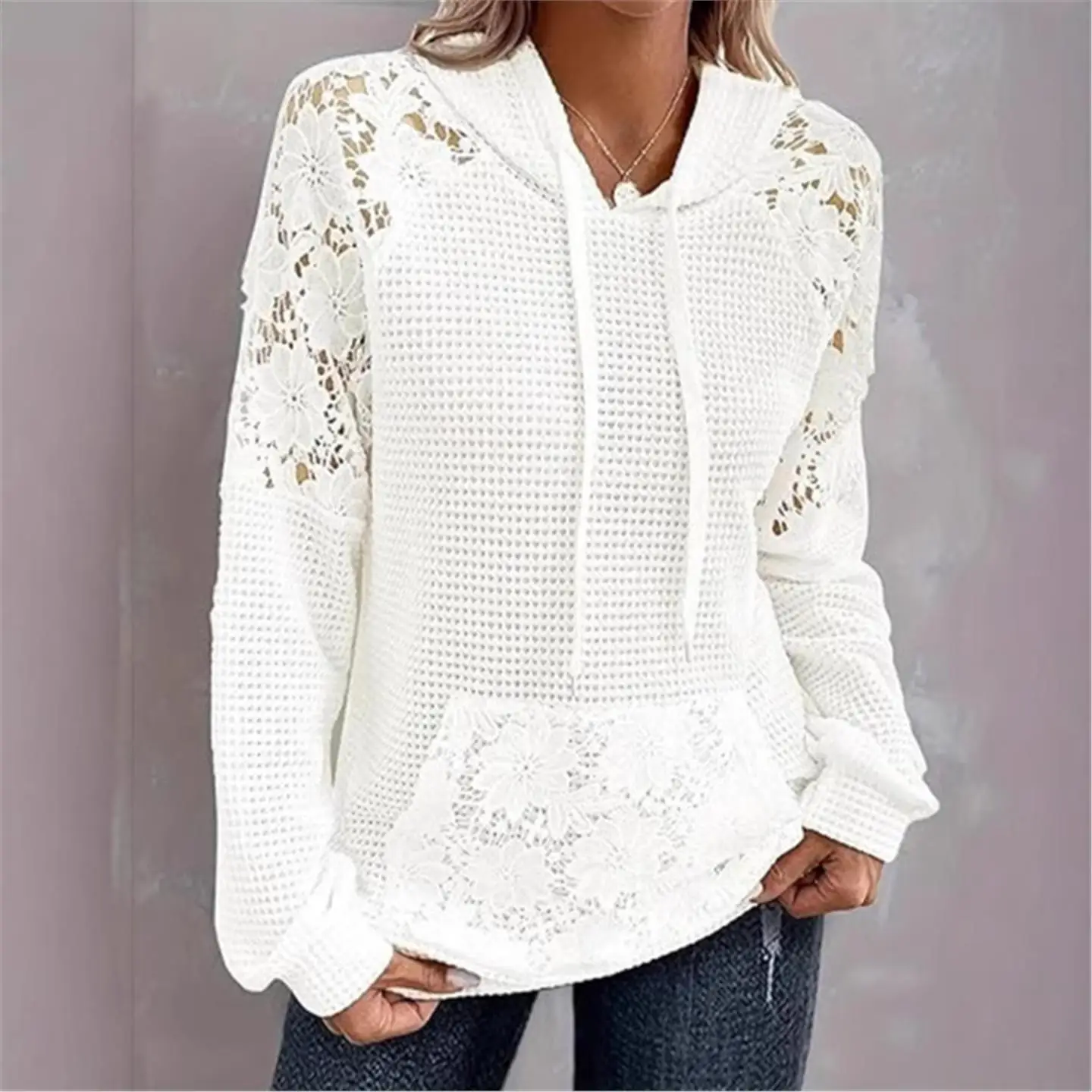 

Новая женская толстовка с вышивкой 2025 года, повседневный свитшот с жаккардовым узором, длинный рукав, цветная уличная мода из Китая