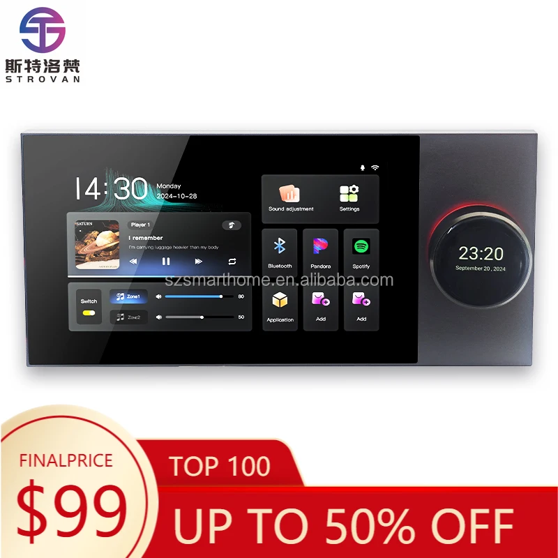 

ZXHK 7 Inch Amplifier Wall-Mounted Ceiling Speaker with Two Zones Playback for Alexa Background Music Support Whole Home Solutio