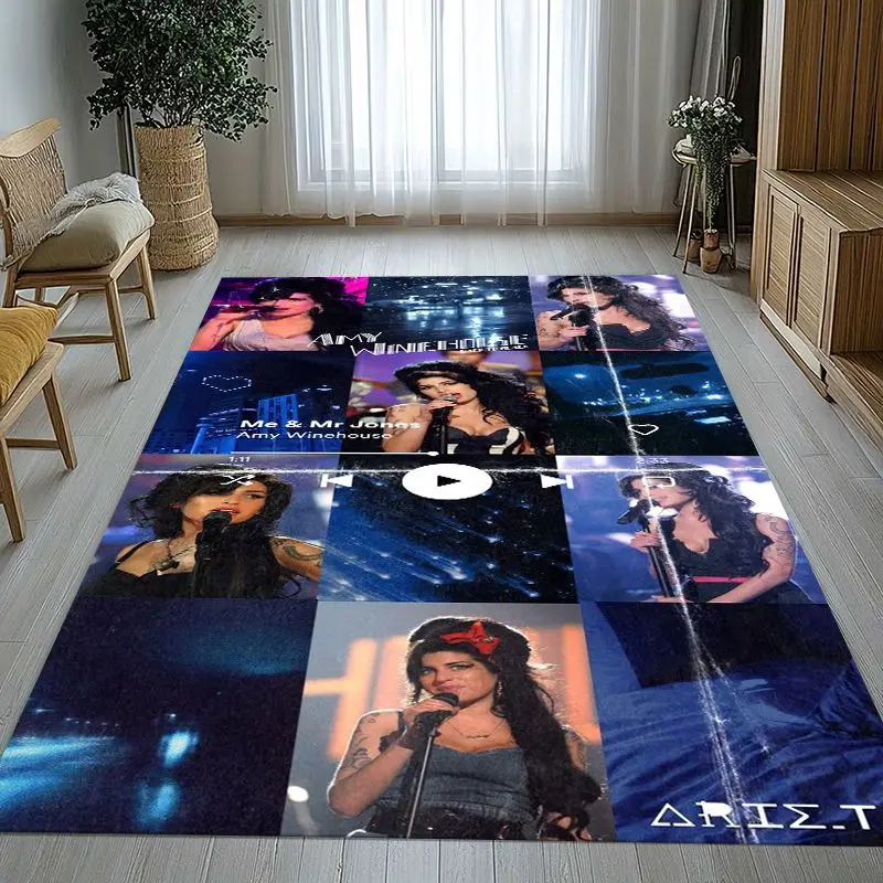 Amy Winehouse Music Singer Soft Large Non-Slip Area Rug,Carpet Mat for Living Room,Bedroom,Playroom & Sofa,Home Decor Gift