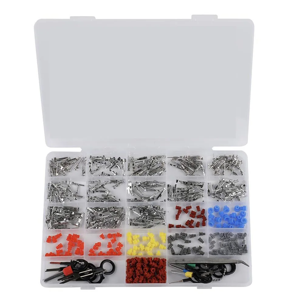 

500Pcs Connector Pins Kit Terminal Pin Car Electrical 1/1.5/1.8/2.2/2.8/3.5mm Connector Pins Kit Replacement Car Accessories