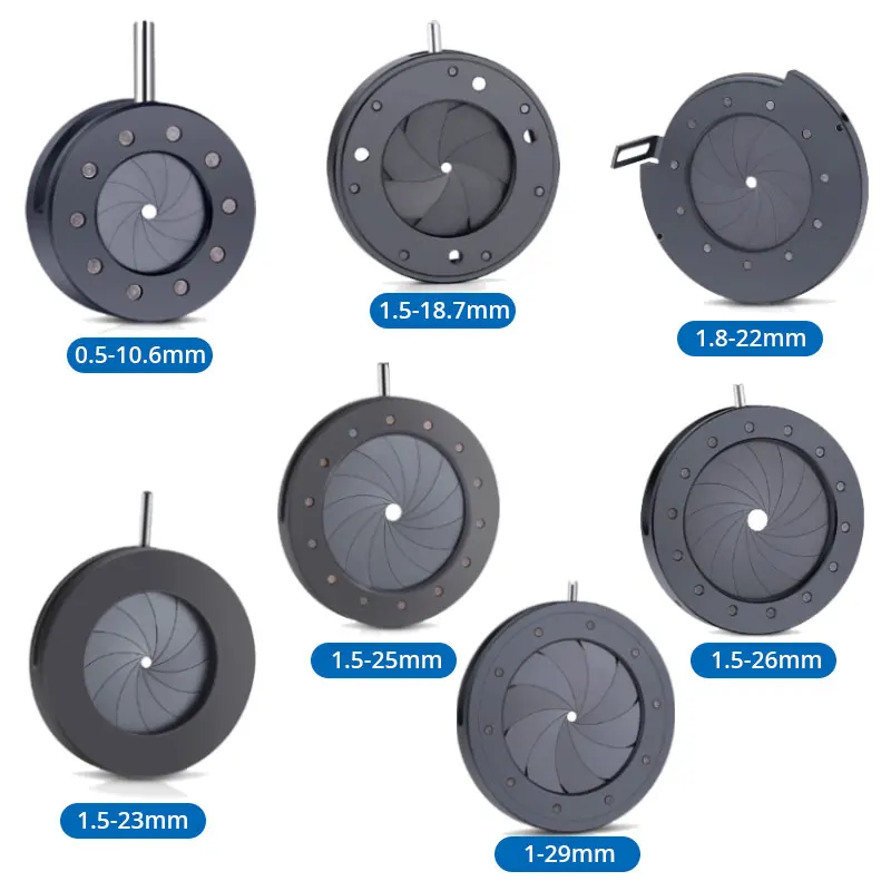 Optical Mechanical Iris Aperture Diaphragm Adjustable Condensor Camera Modules Medium Diameter