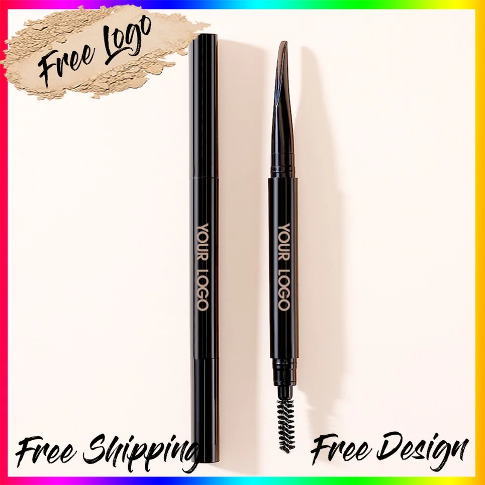 نباتي ماكياج الجملة العين الحاجب القلم العلامة الخاصة مزدوجة نهاية قلم الحواجب شعار مخصص