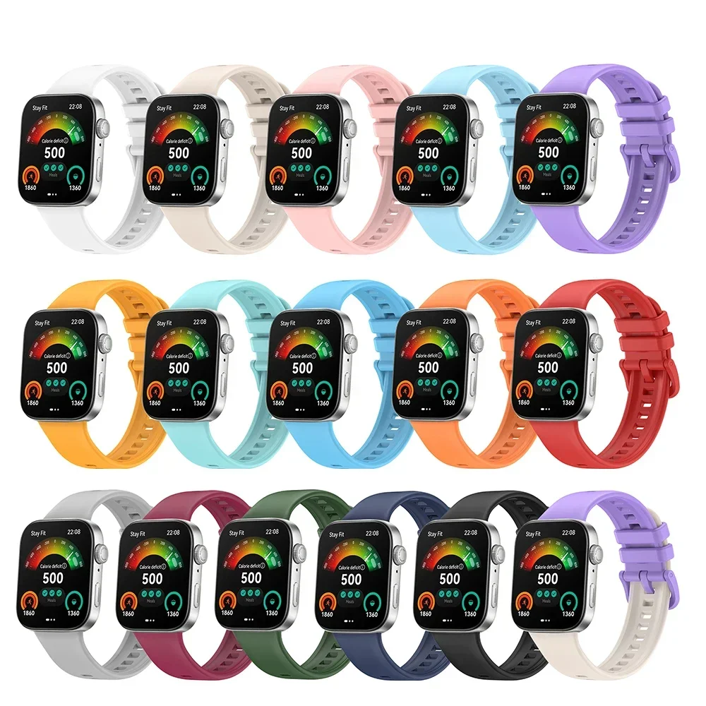 Official Silicone Strap For Huawei Watch Fit 5/4/3 Huawei Watch Fit 4 5 Pro Band Colorful Buckle Bracelet Accessories Wristband