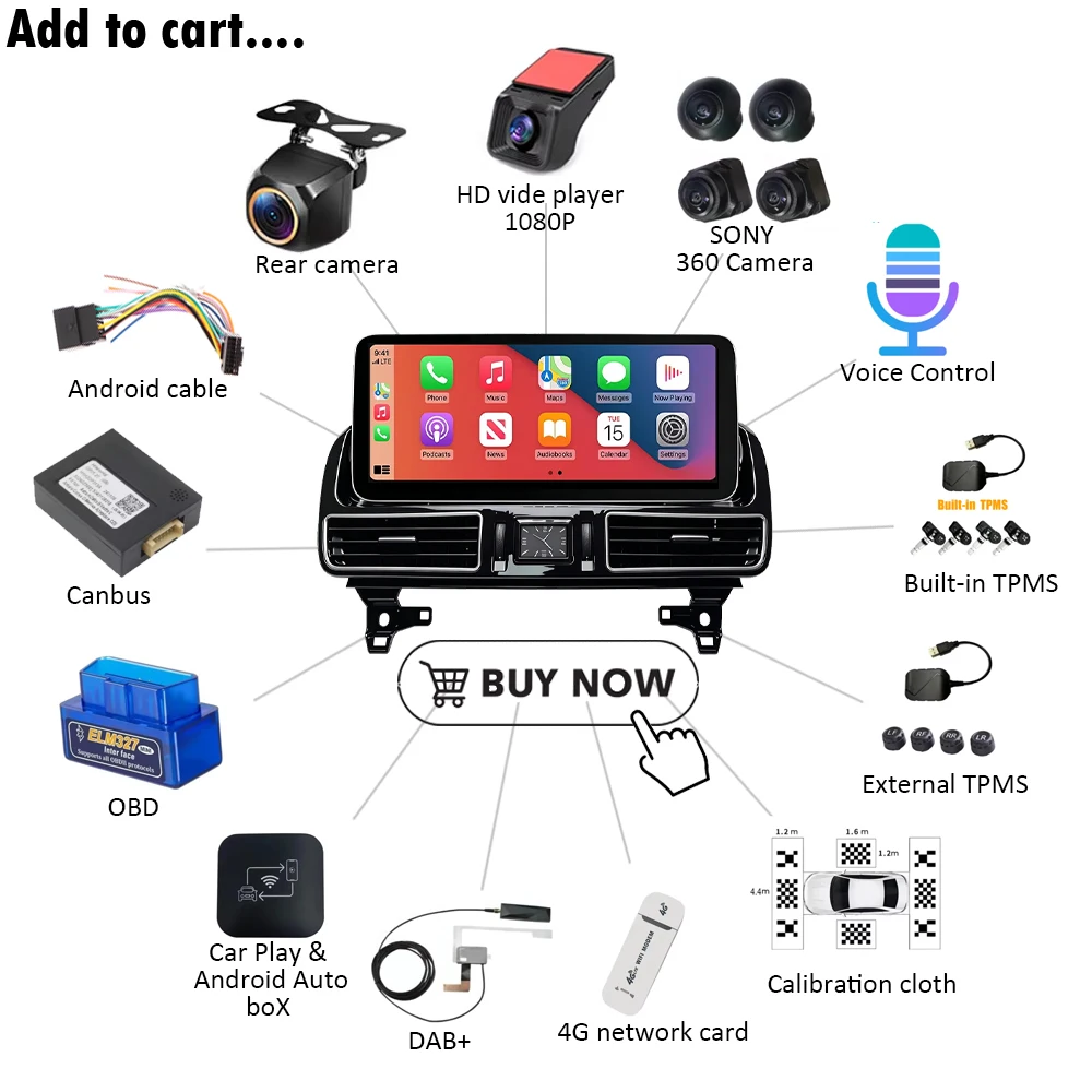 12.3 Inch Android For Mercedes Benz ML GL GLE GLS W166 X166 2012-2019 Car Radio Stereo Head Unit Multimedia Video Player 8 Core