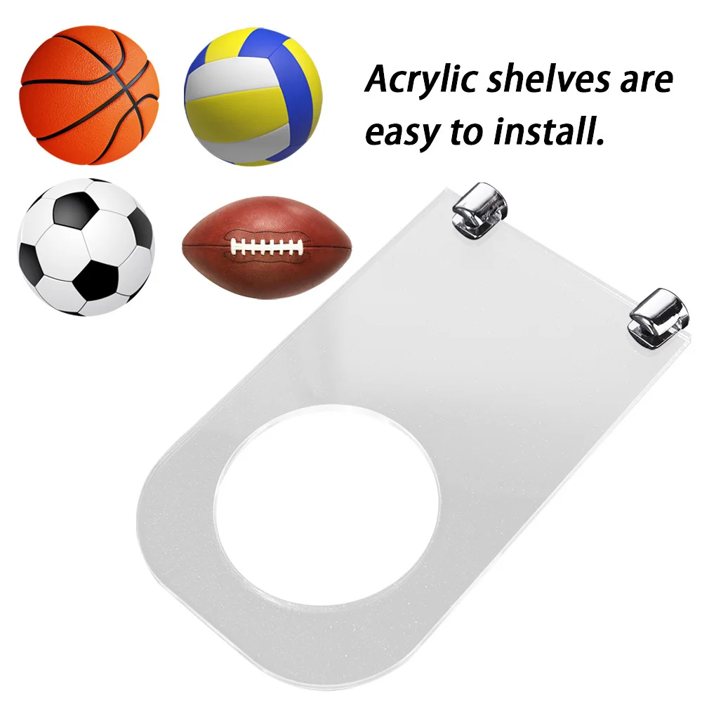 

Wall Mount Football Display Stand Transparent Space Saving Basketball Bracket Holds Acrylic With Screws Soccer Display Rack