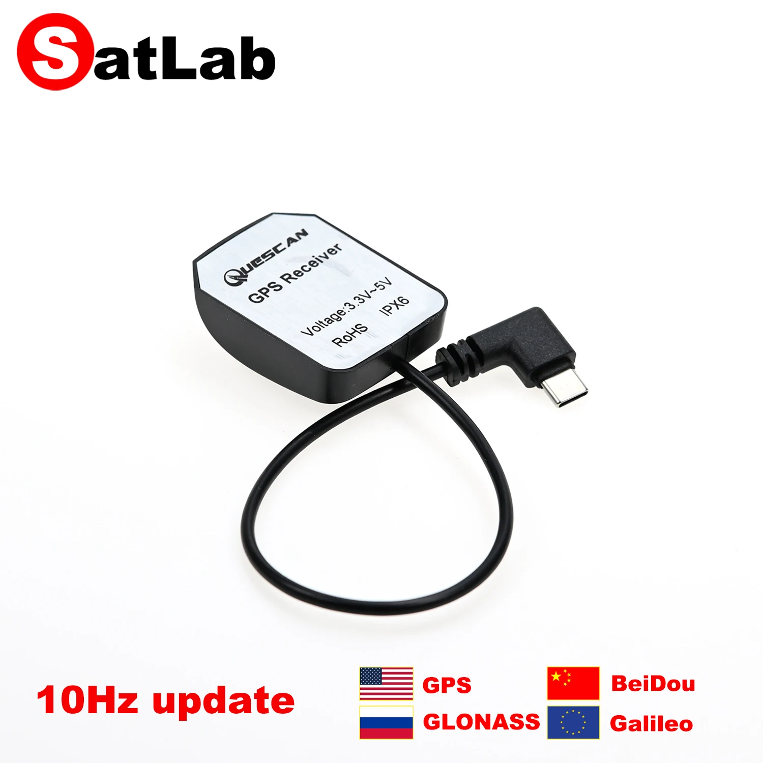 10Hz NMEA USB Type C GPS Receiver Type-C GPS GLONASS Galileo BeiDou Module GNSS Antenna for Android Windows UBX M8N chipset