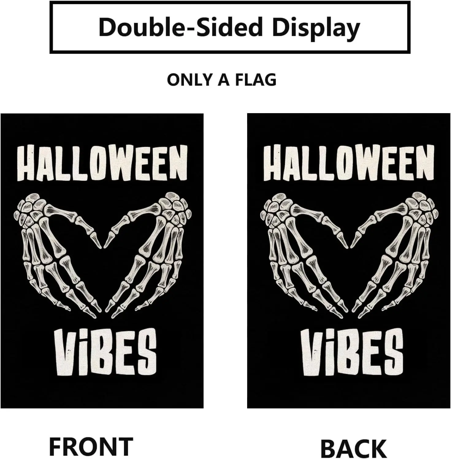 Halloween Garden Flag 12x18 Inch Skeleton Black Burlap Double Sided Outdoor Yard Holiday Funny Skull Decor YYN UUV EEU SSL hhz