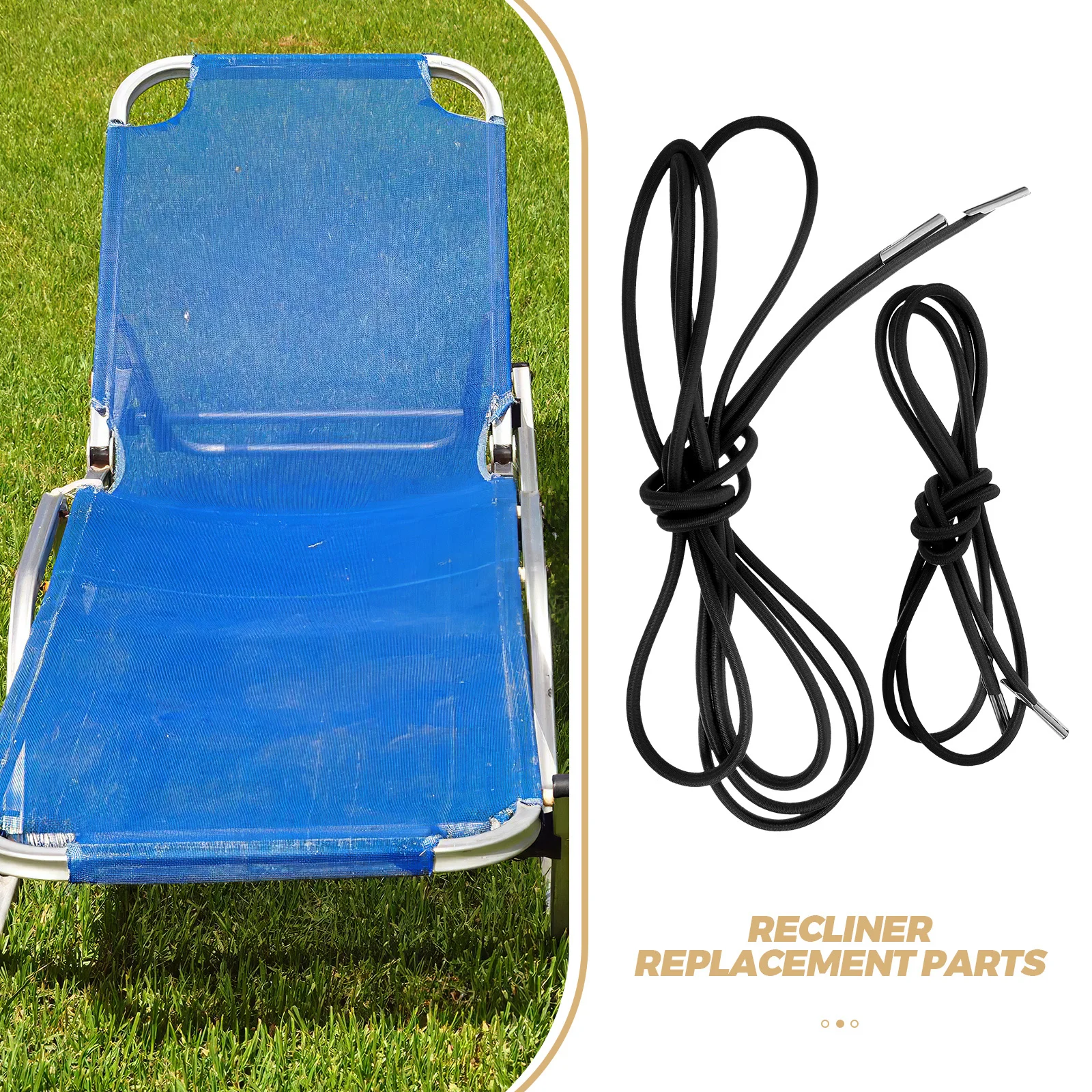 Cordons de remplacement pour chaise longue, 1 ensemble, matériau longue durée, conception polyvalente, Installation facile, Patio, Camping, balcon, inclinable