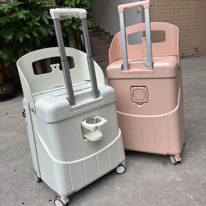 

2025 new suitcase children can ride baby sitting artifact light and durable boarding travel tie rod