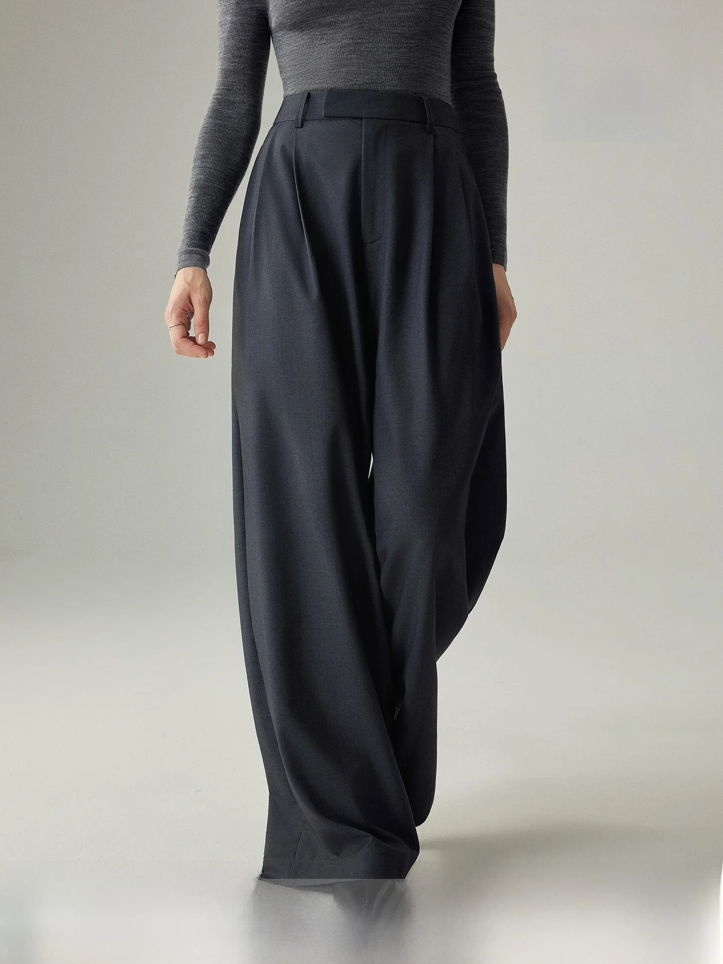 

Женские брюки-костюм с высокой талией и широкими штанинами, удлиненные, для весны и осени, повседневные брюки A4 Waist Killing Ele