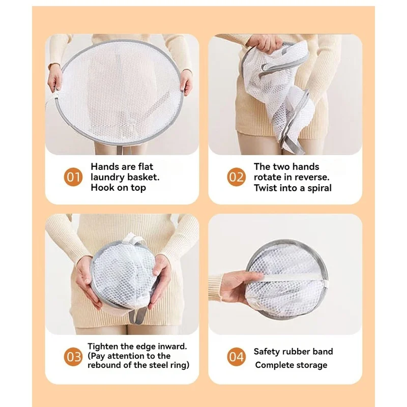 Double-Layer Windproof Clothes Drying Basket, Mesh Clothes Hanger, Folding Clothes Drying Net, Clothes Hanger, 48*10cm