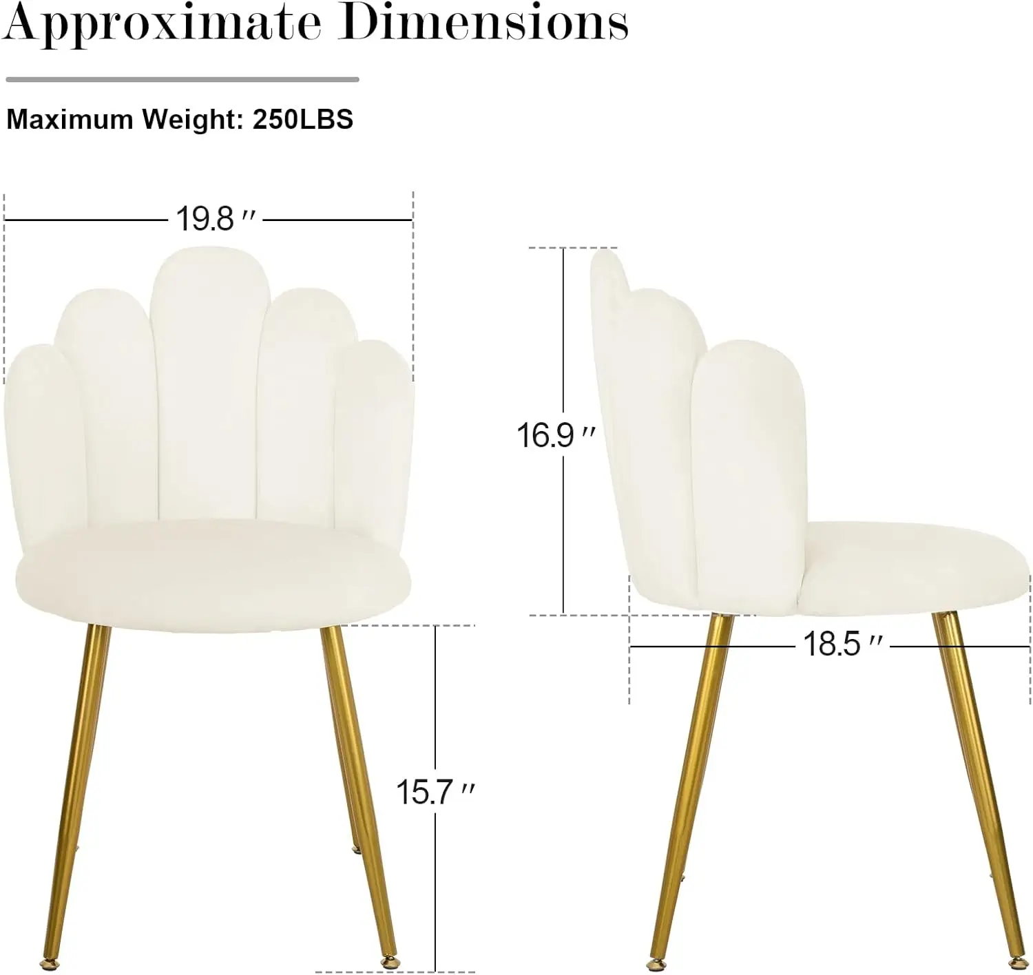 Chair for Makeup Room - Midcentury Modern Accent for Living Room Bedroom, Makeup with Back Support Velvet