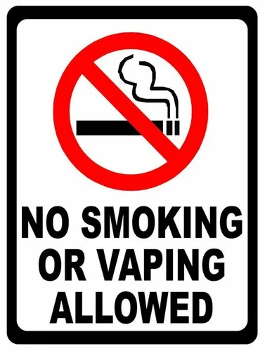 No Smoking or vaping Retro Metal Plaque/Sign, Pub, Bar, Man Cave,