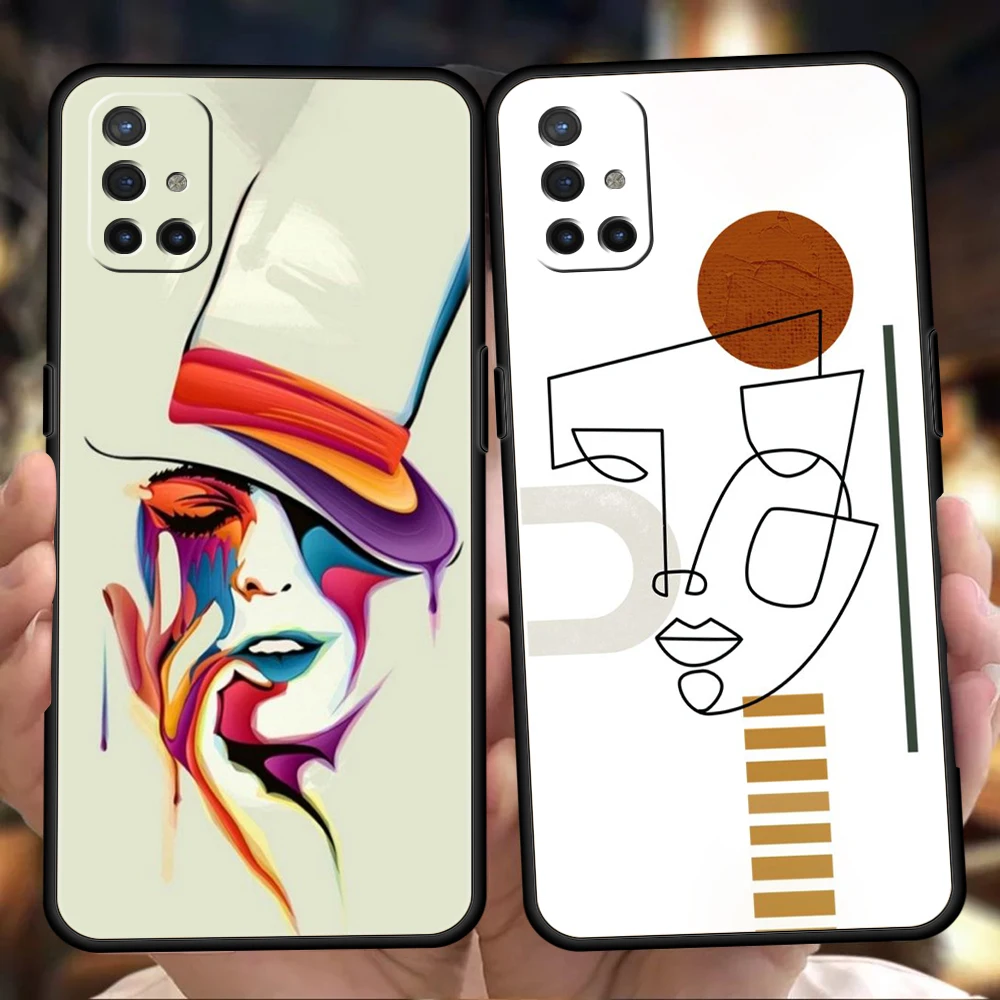 Drawings Abstract Faces Luxury Phone Case For Oneplus Nord N100 N200 N10 10 7 8 9 7T 8T 9R 9RT 10R CE 2 Z Pro 5G Silicone Cover