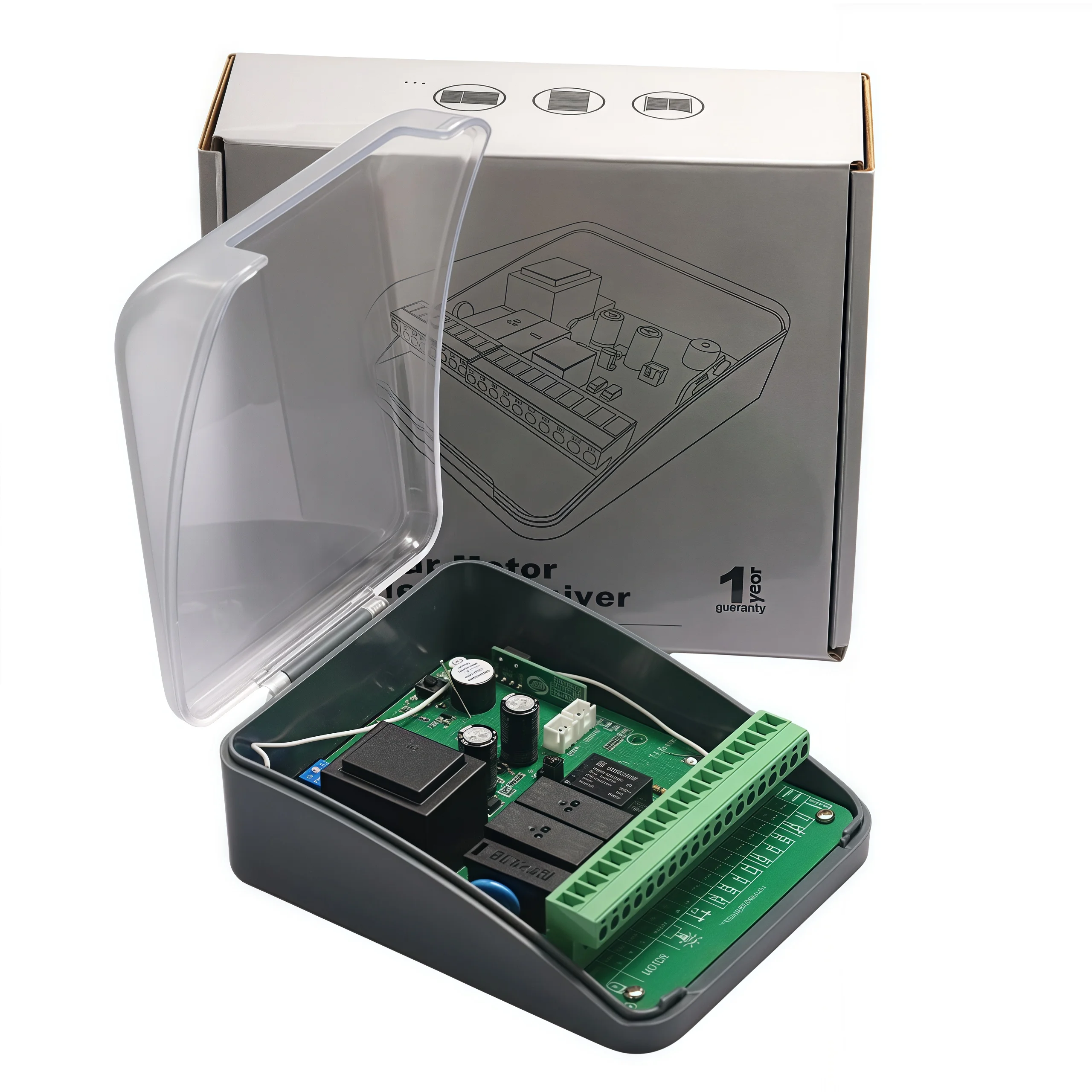 Controlador de abridor de puerta de garaje inalámbrico automático, Motor Tubular con código rodante de 433,92 MHz y Material metálico