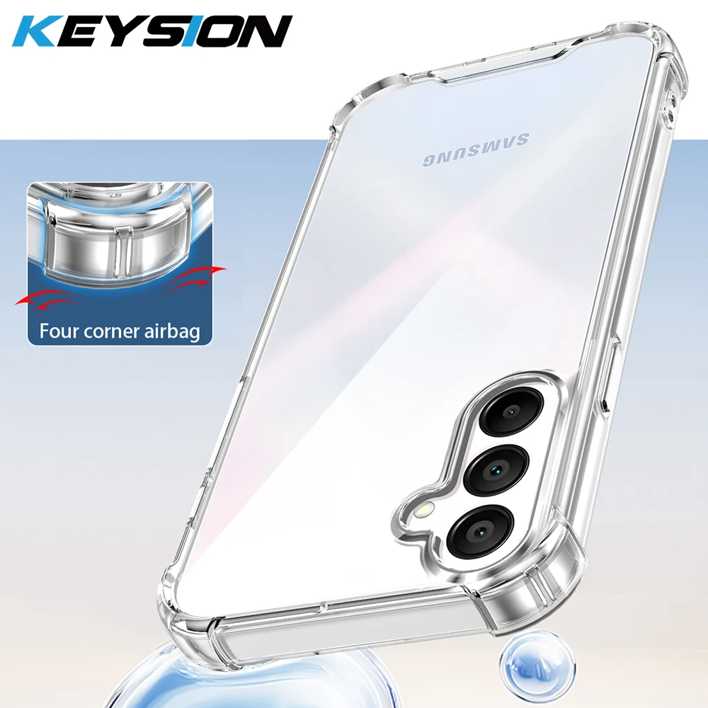 

Противоударный прозрачный чехол KEYSION с четырьмя кукурузами для Samsung A56 5G A36 A26, мягкий прозрачный чехол из ТПУ + ПК для Galaxy A16 4G 5G