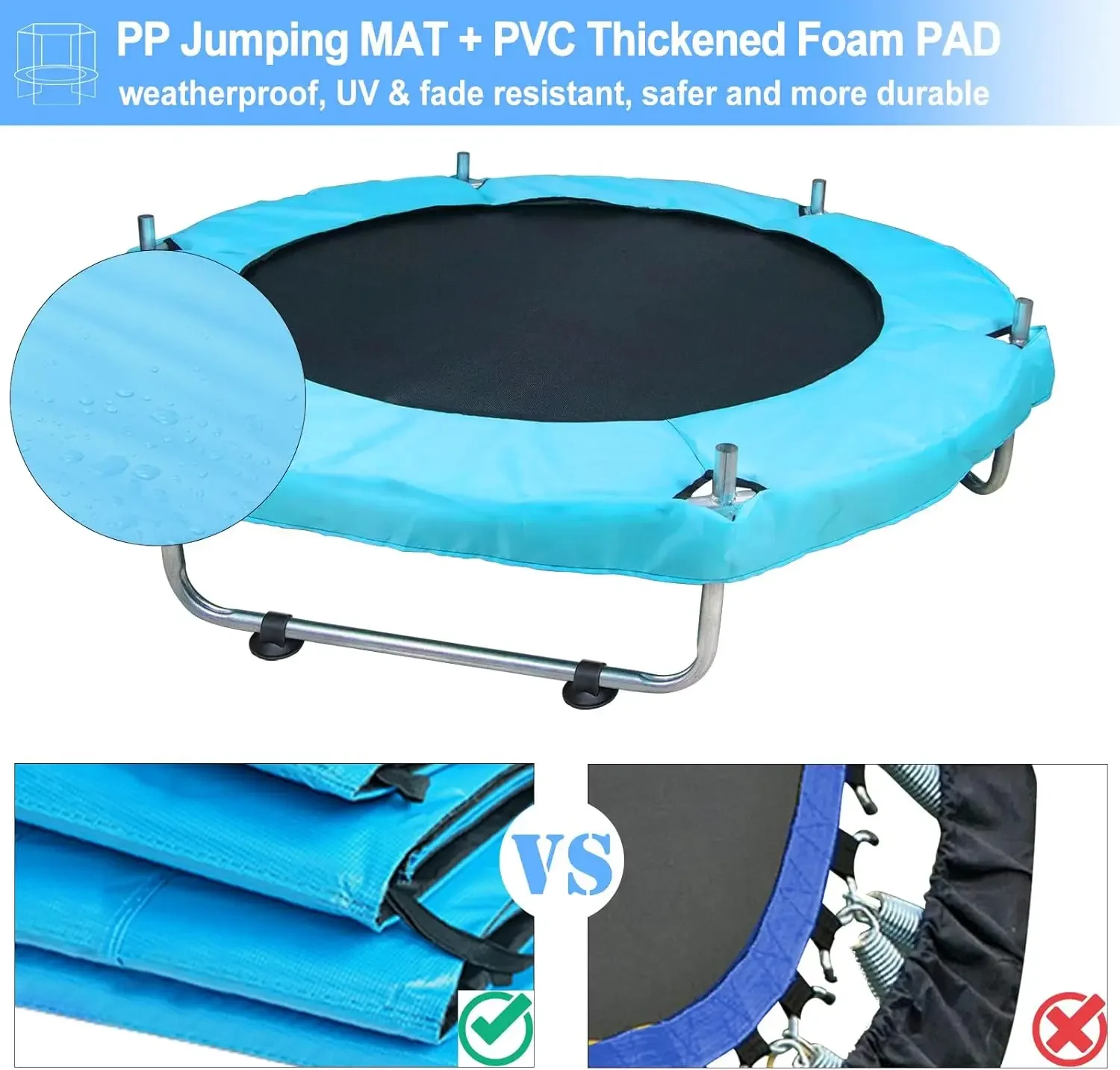 Petite Tramimmersion pour Enfants, Filet, Nik, Extérieur, Tout-petit, Tramimmersion avec Enceinte de Sécurité, Saut Rond pour Bébé, Polymères, 55 ", 4,6 Pieds