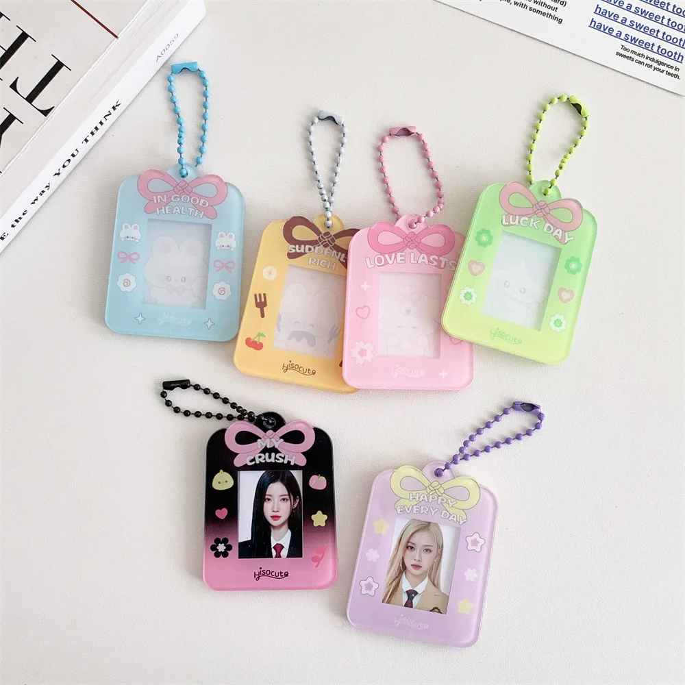 Kawaii Acrylic Frame For 1inch Photocard Holder Keychain Mini Lovers Souvenir Padent