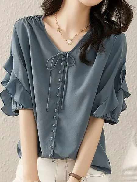 chemise-en-mousseline-pour-femme-col-en-v-ete-2026-masque-solaire-en-gaze-tendance-effet-amincissant-design-hollandais
