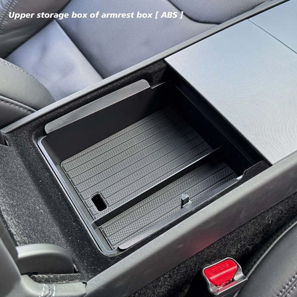 For Tesla New Model Y 2025 Launch Juniper Model 3 Highland 2024 Center Console Storage Box Armrest Box Upper&Lower Silicone Pad 썸네일 4