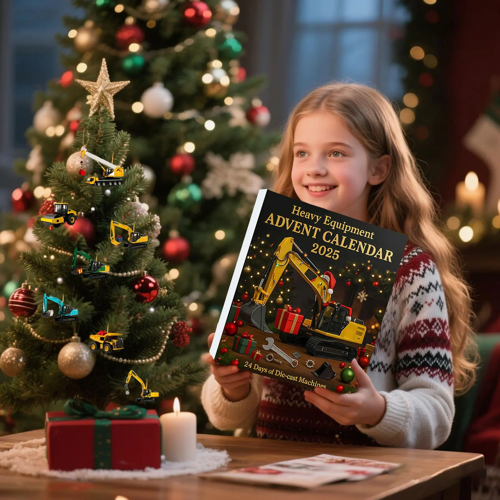 ديناصور المطبخ الموقت المعدات الثقيلة تقويم القدوم 2025 24 آلات يموت ليتل عيد الميلاد العد التنازلي التقويم للفتيات #4