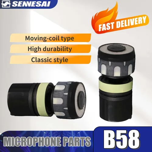 Imagen 1 del producto Compras gratis B58 micrófono profesional cápsula cabeza de micrófono reemplazo núcleo de micrófono captación de voz de alta fidelidad, piezas de micrófono dinámicas